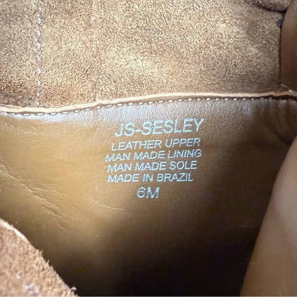 Jessica Simpson JS‑Sesley Suede Fringe Ankle Booties Cognac/Tobacco Brown Sz 6 M - Picture 11 of 14